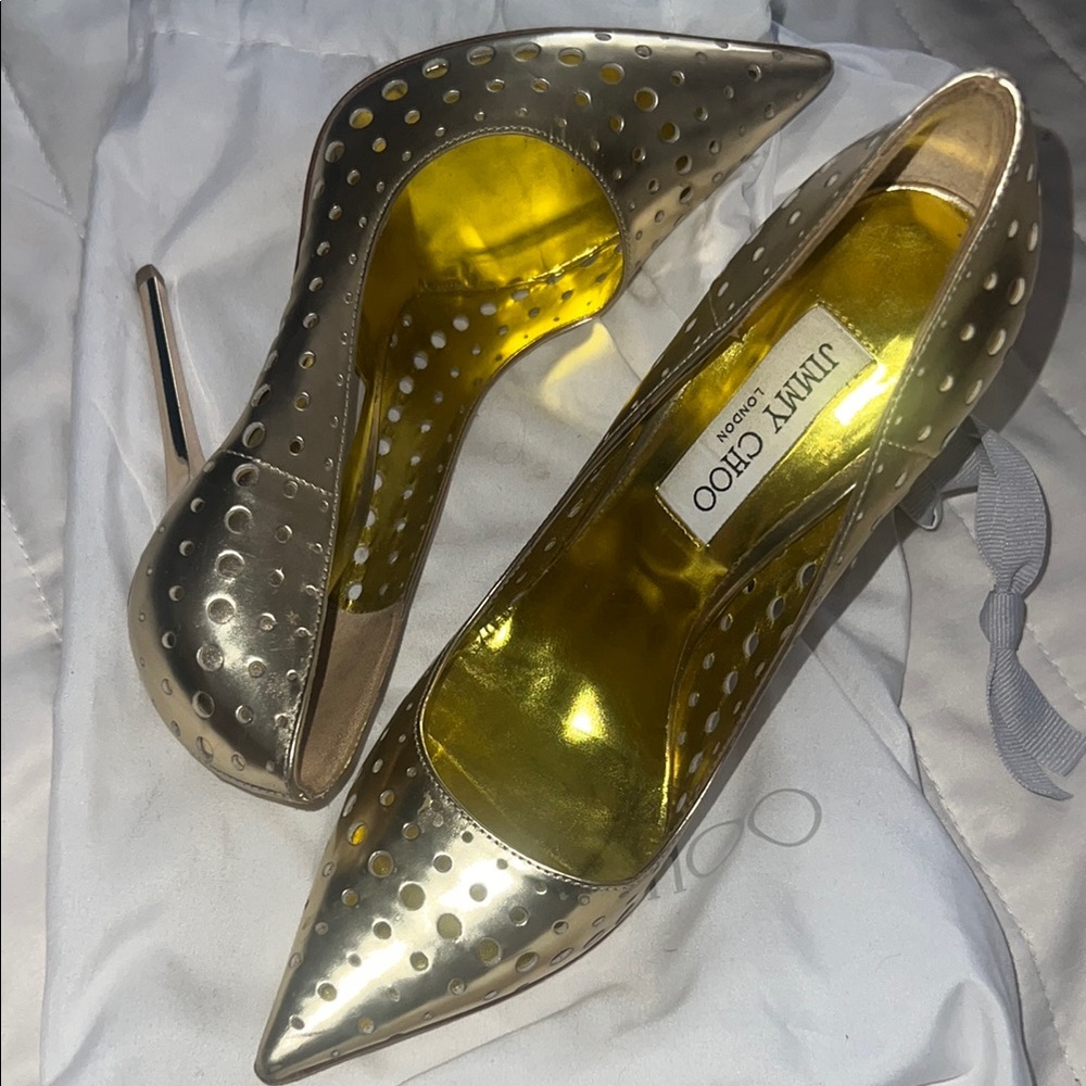 Jimmy Choo Gold Women's Heels